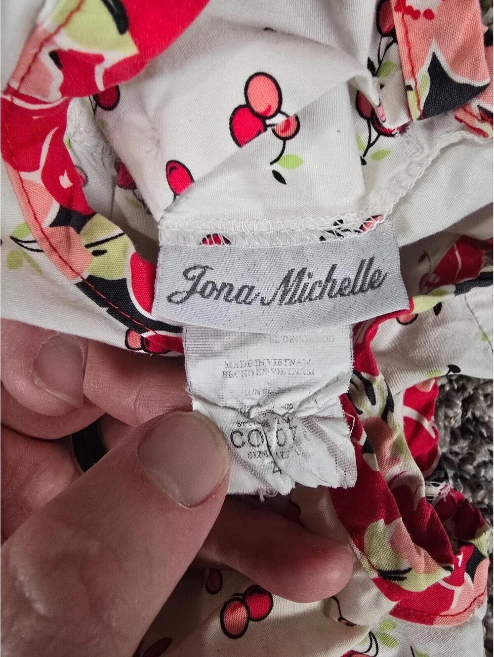 Jona Michelle Girls Sz 4 Sleeveless Summer Dress Cherry Print Red White